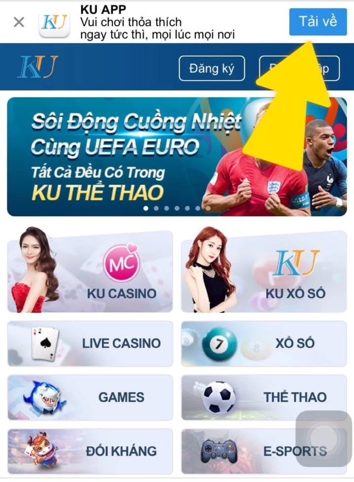 Cách tải web - App nhà cái Kubet Casino cập nhật 2022