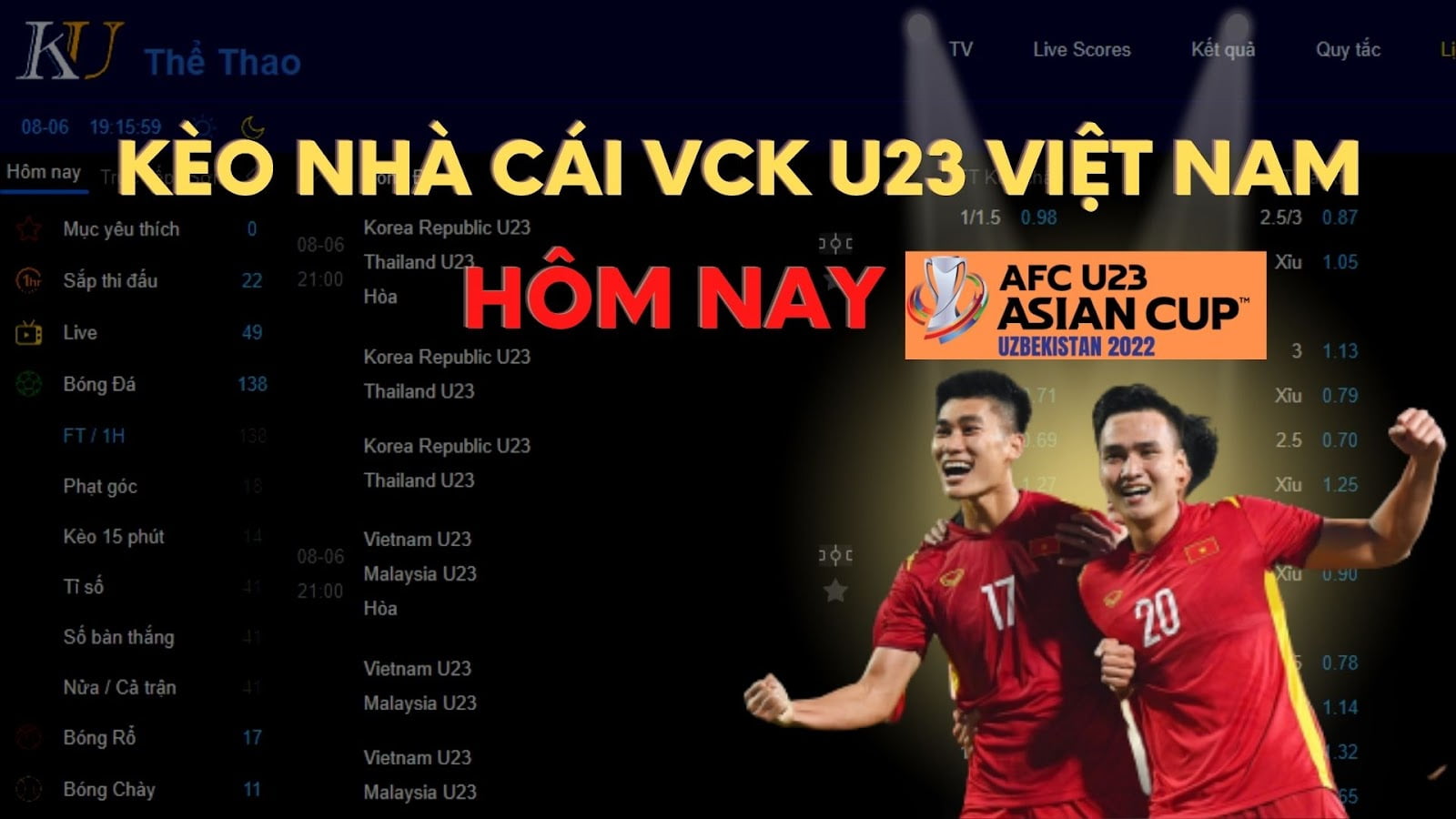 Soi Kèo Bóng Đá VCK U23 châu Á