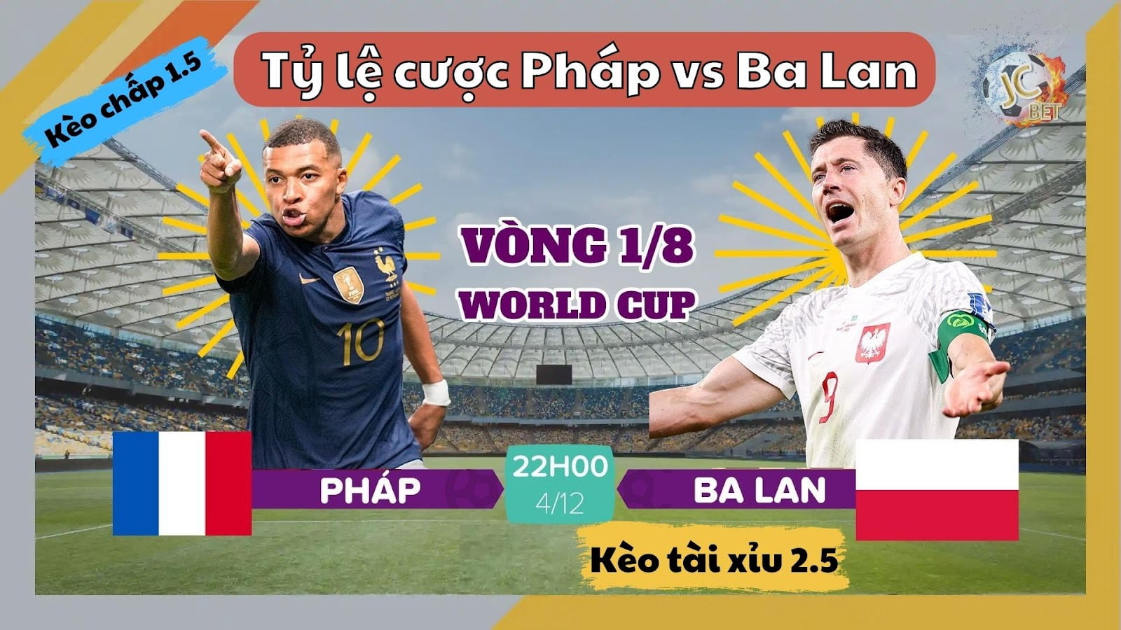 Tỷ lệ cược Pháp vs Ba Lan